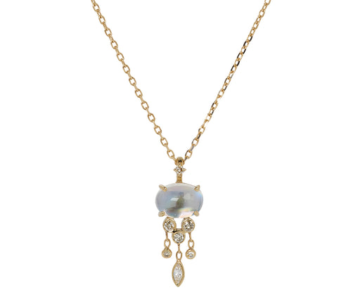 Celine Daoust Moonstone and Diamond Jelly Fish Necklace