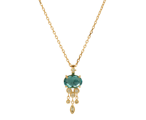 Celine Daoust Tourmaline and Diamond Jelly Fish Necklace