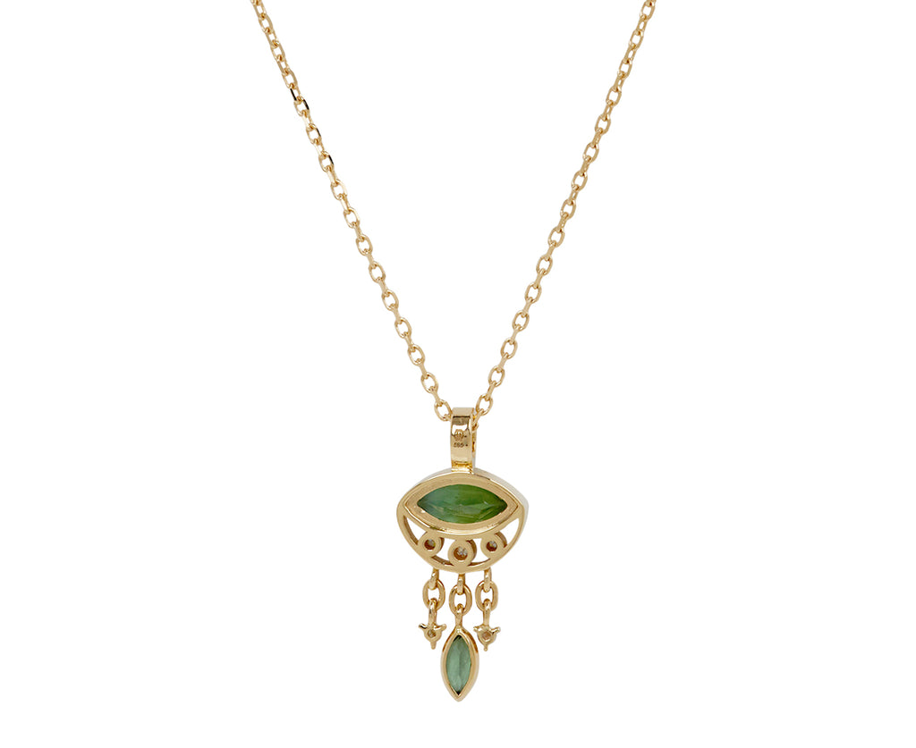 Celine Daoust Green Tourmaline and Diamond Evil Eye Necklace - back