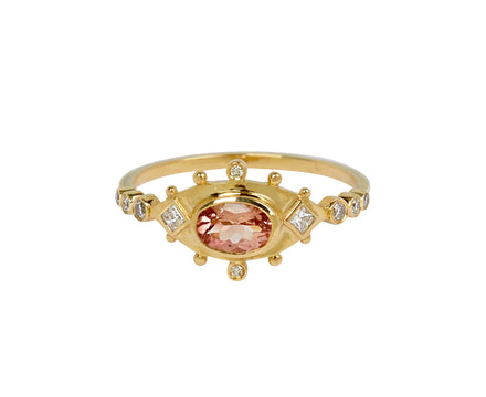 Celine Daoust Pink Tourmaline and Diamond Evil Eye Ring