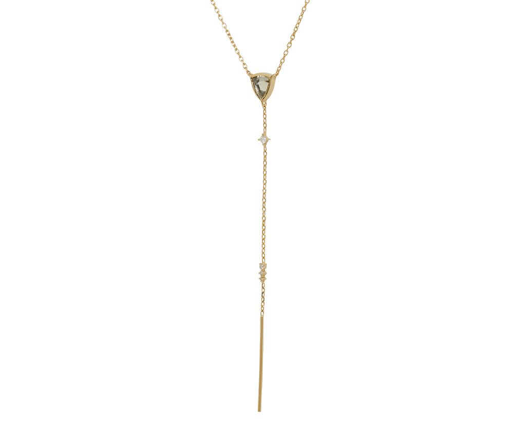 Celine Daoust Tourmaline and Diamond Lariat Necklace - side
