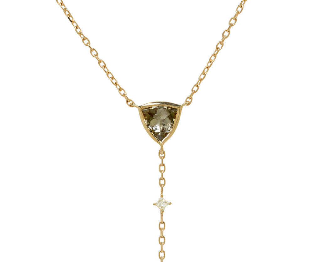 Celine Daoust Tourmaline and Diamond Lariat Necklace - closeup