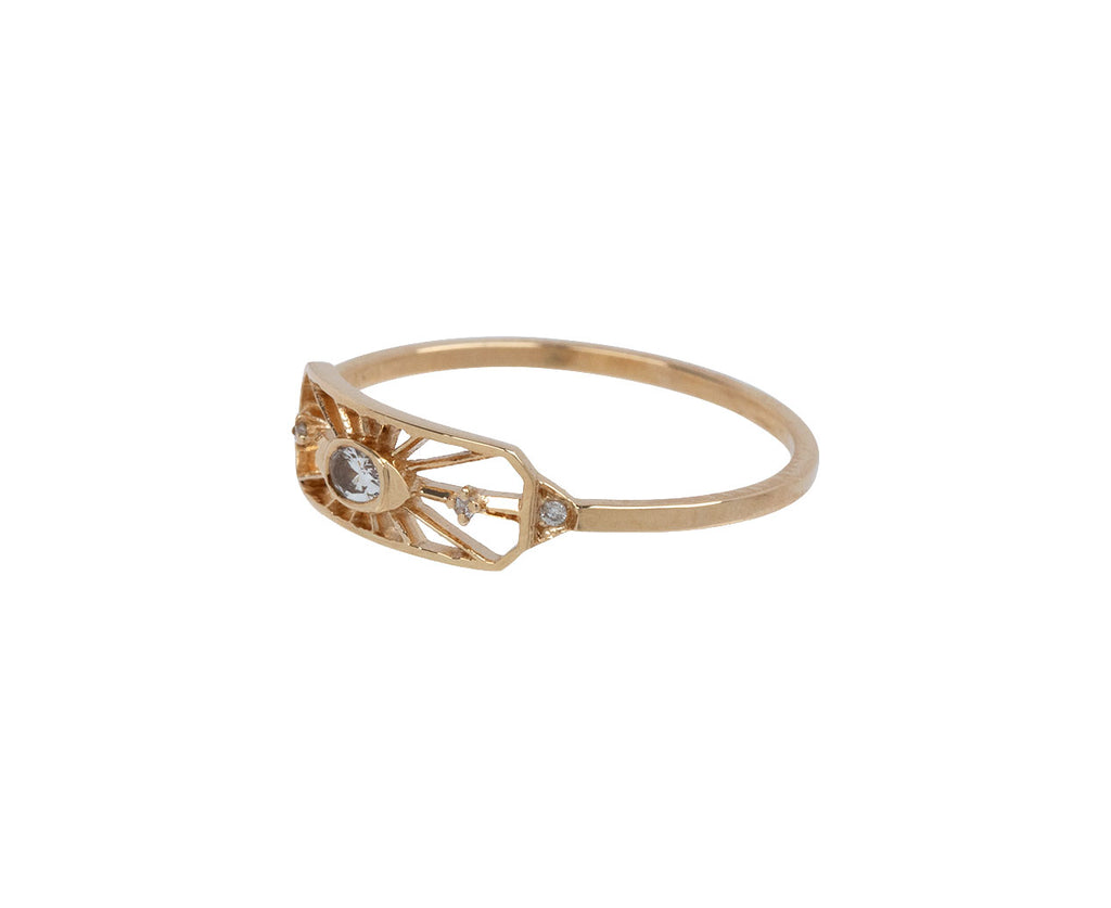 Celine Daoust Oval Diamond Eye Ring - Angled View
