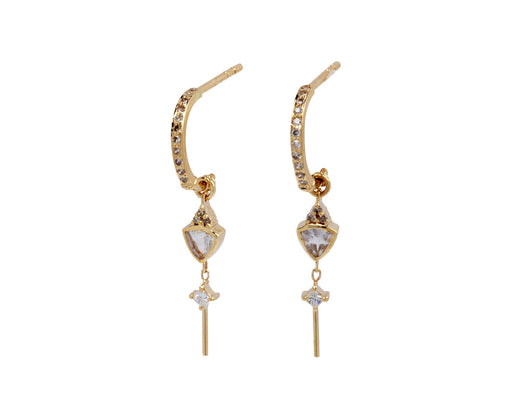 Celine Daoust Diamond and Moonstone Trylian Hoop Earrings