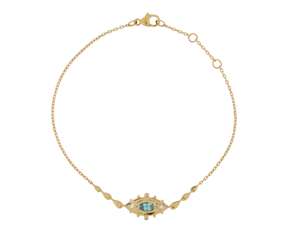 Celine Daoust Blue Tourmaline and Diamond Evil Eye Bracelet