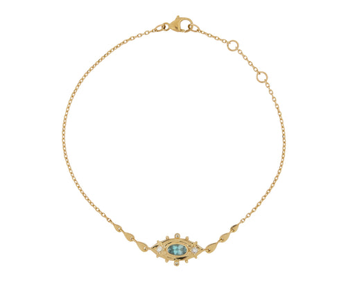 Celine Daoust Blue Tourmaline and Diamond Evil Eye Bracelet