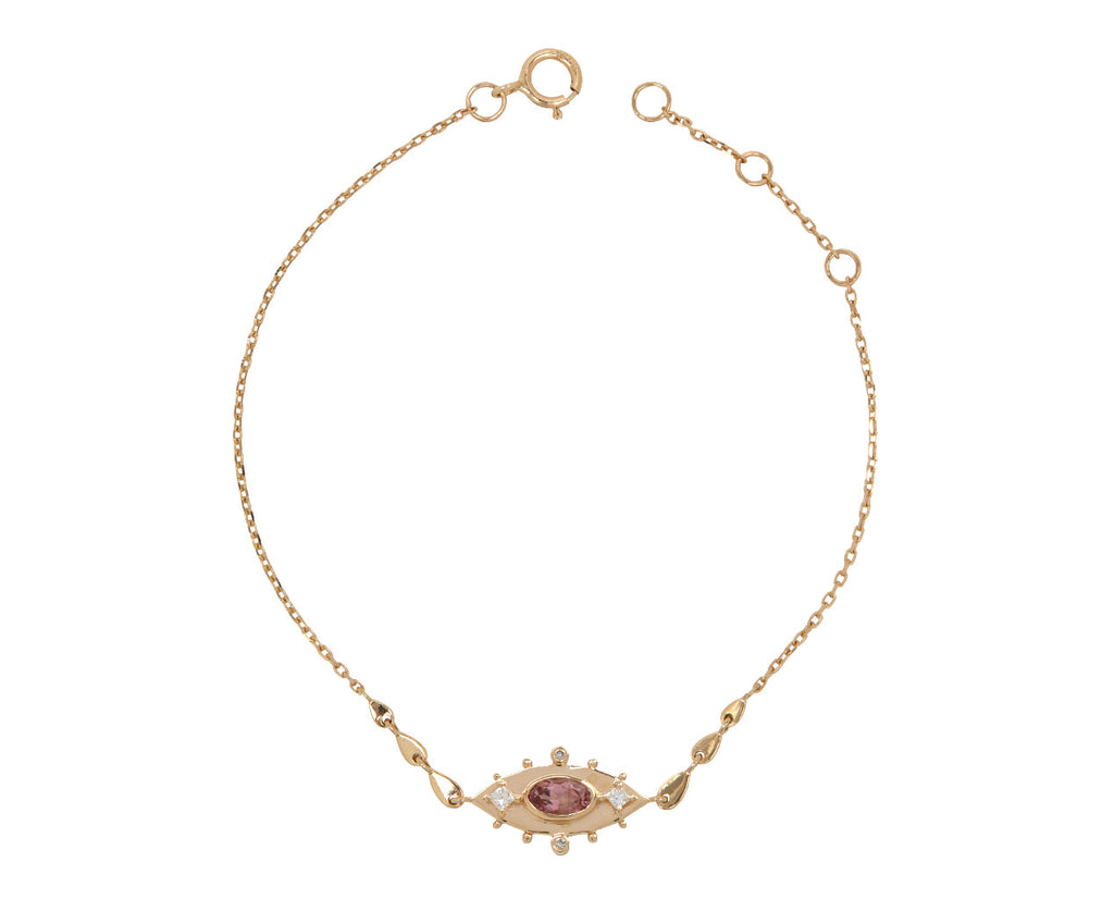 Celine Daoust Tourmaline and Diamond Evil Eye Bracelet - Open