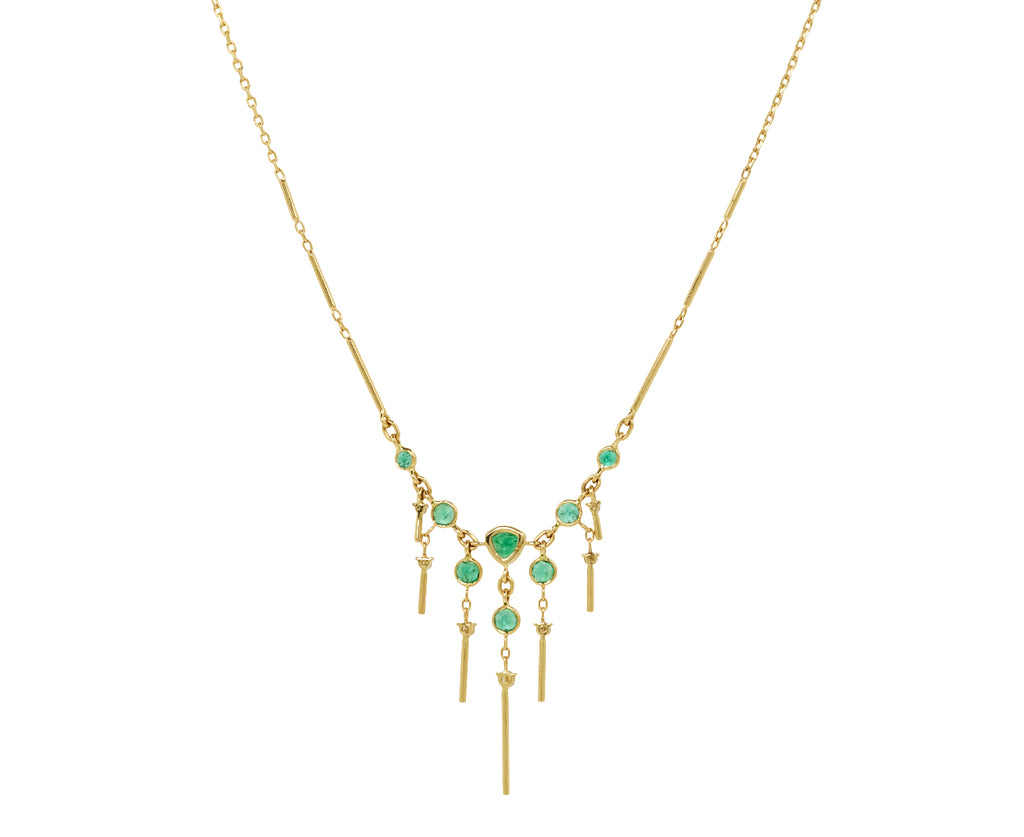 Celine Daoust Emerald and Diamond Pendant Necklace - Back VIew