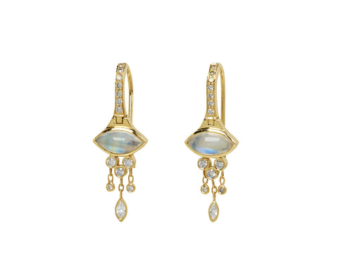 Celine Daoust Moonstone and Diamond Earrings
