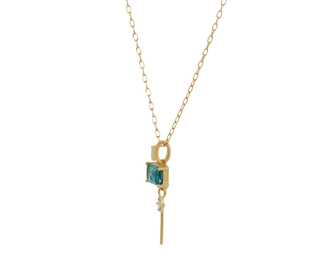 Celine Daoust Tourmaline and Diamond Fringe Pendant Necklace - side