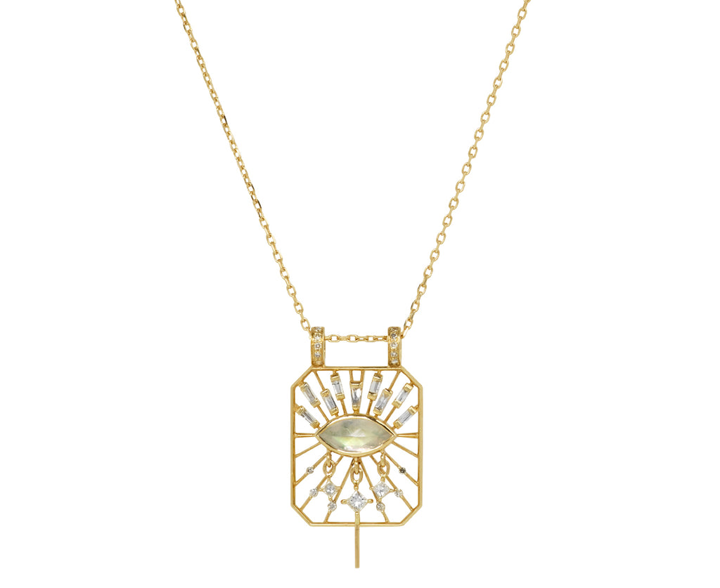 Celine Daoust Moonstone and Diamond Pendant Necklace