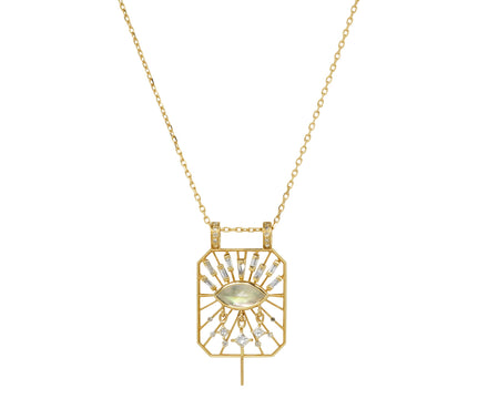 Celine Daoust Moonstone and Diamond Pendant Necklace