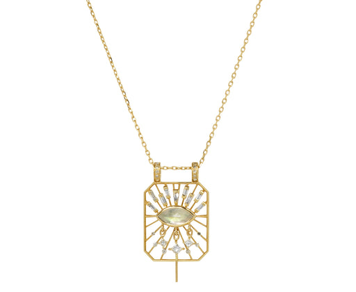 Celine Daoust Moonstone and Diamond Pendant Necklace