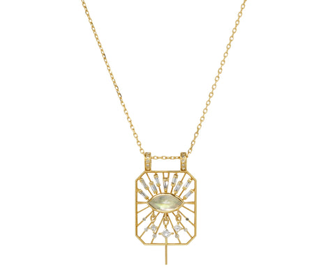 Celine Daoust Moonstone and Diamond Pendant Necklace