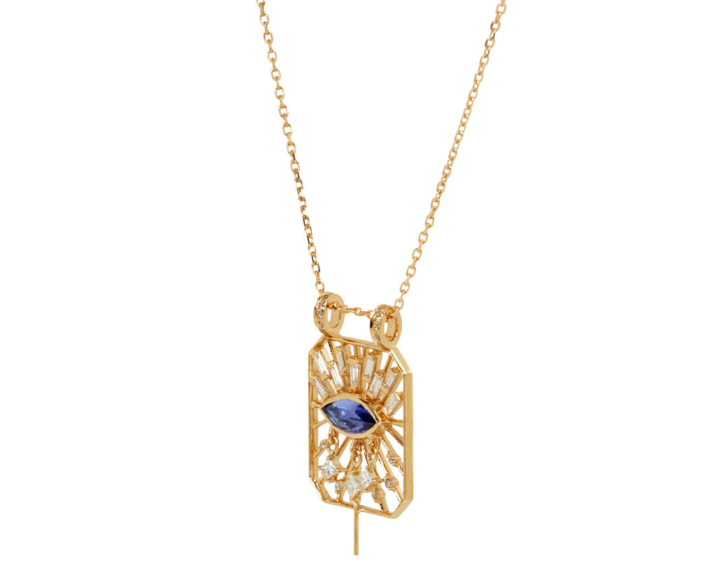 Celine Daoust Tanzanite and Diamond Pendant Necklace - Angled View