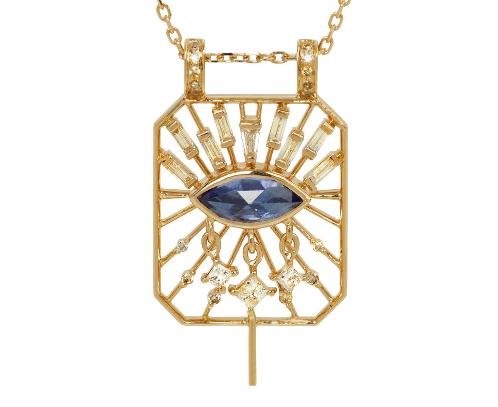 Celine Daoust Tanzanite and Diamond Pendant Necklace - Closeup