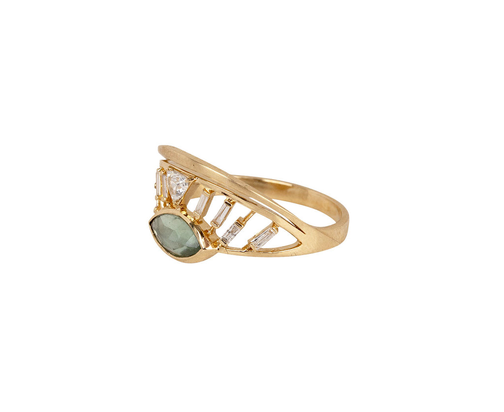 Celine Daoust Tourmaline and Diamond Sunrise Ring Side View