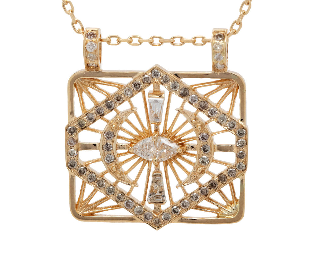 Celine Daoust Diamonds and Moons Chain Necklace - Closeup
