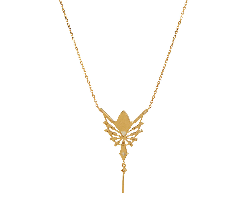 Celine Daoust Moonstone and Diamond Phoenix Pendant Necklace - back View