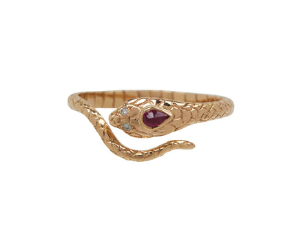 Celine Daoust Diamond Eye Cobra and Ruby Ring