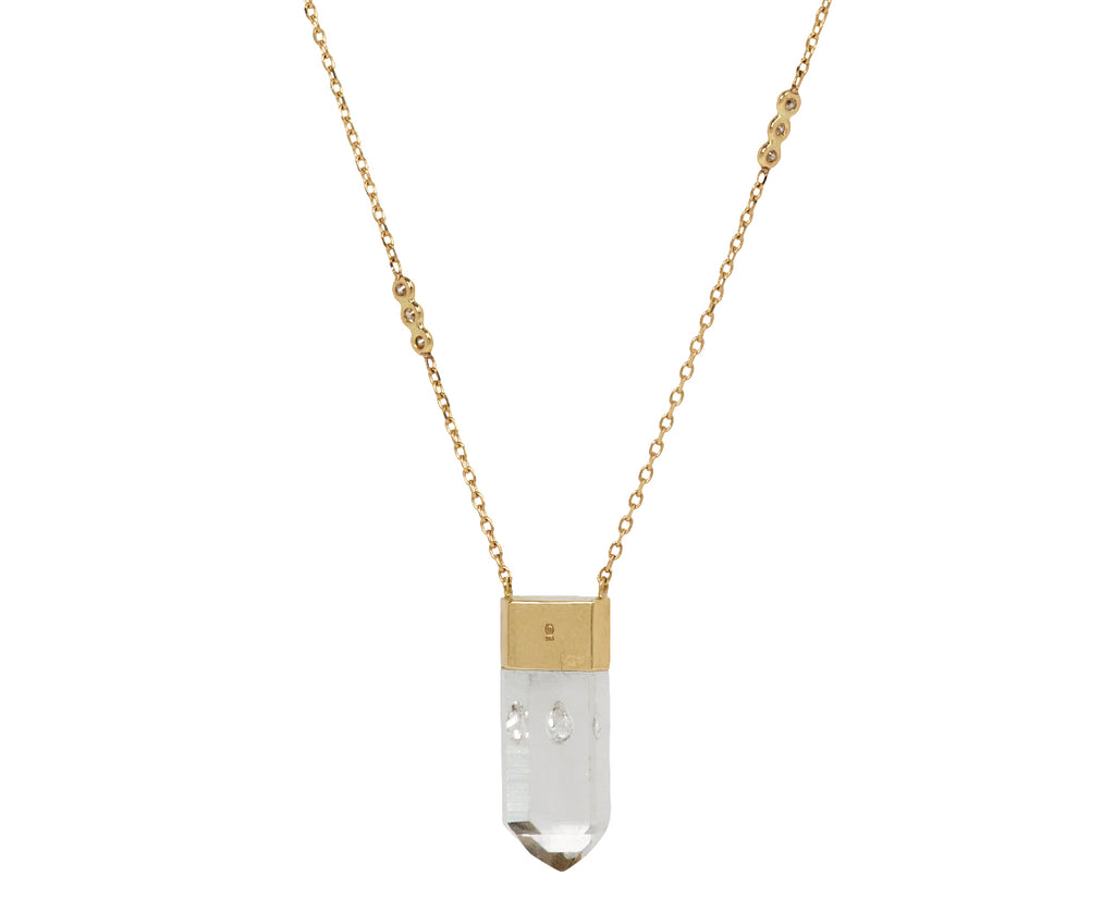 Celine Daoust Rock Crystal and Diamond Pendant Necklace - Back View