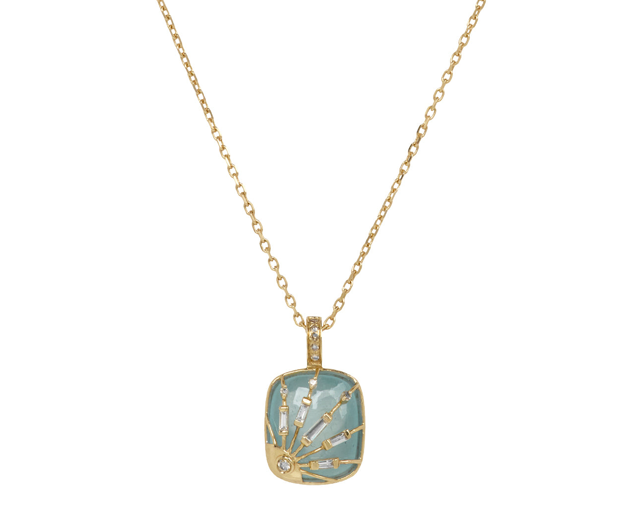Celine Daoust Aquamarine Baby Locket Pendant Necklace