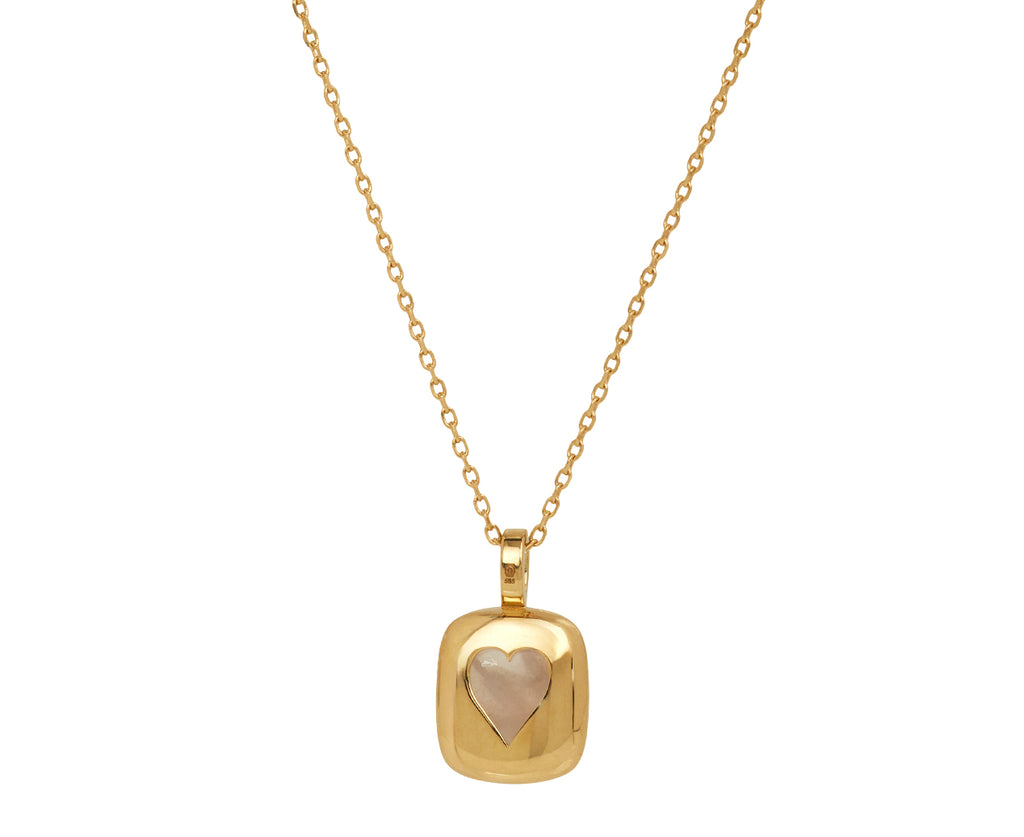 Celine Daoust Rose Quartz Baby Locket Pendant Necklace - Back View