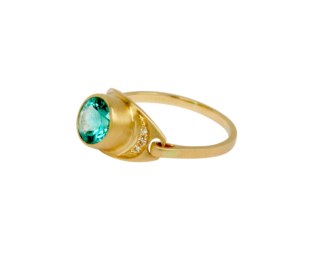 Celine Daoust Tourmaline and Diamond Moons Ring- side