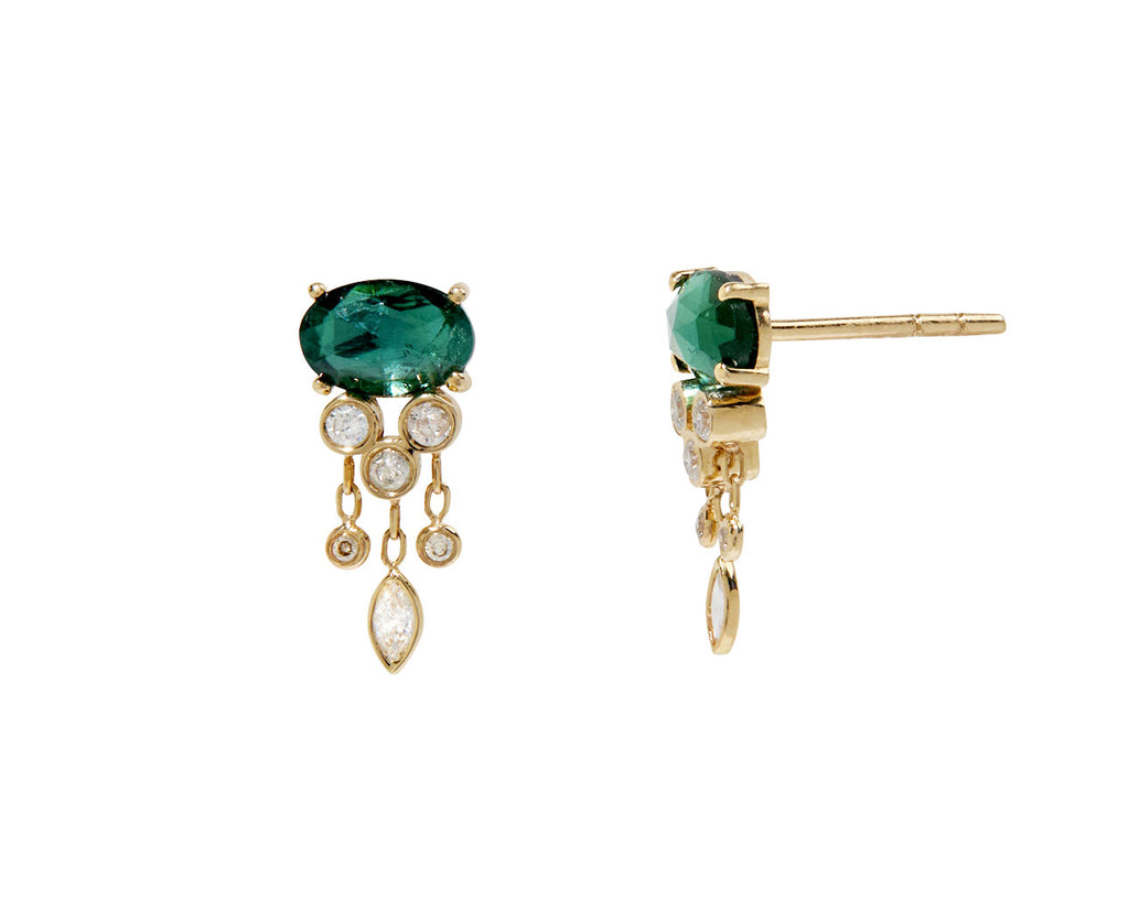 Tourmaline and Diamond Jellyfish Earrings
