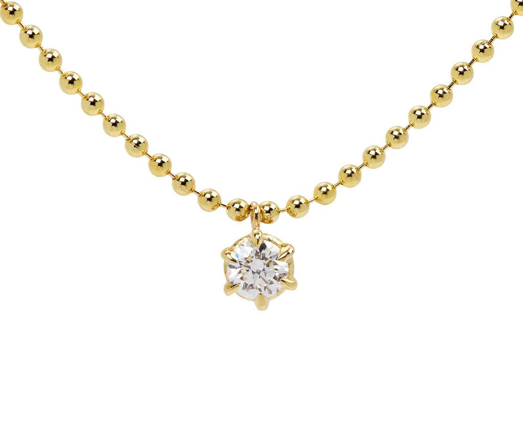 Zoë Chicco Diamond Solitaire Pendant Necklace - Closeup