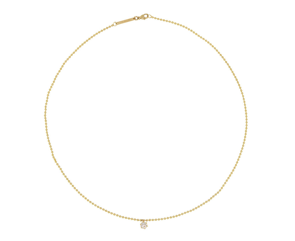 Zoë Chicco Diamond Solitaire Pendant Necklace - Top Down View