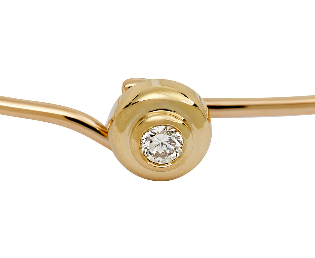 Bezel Set Diamond Hook and Eye Bangle Bracelet