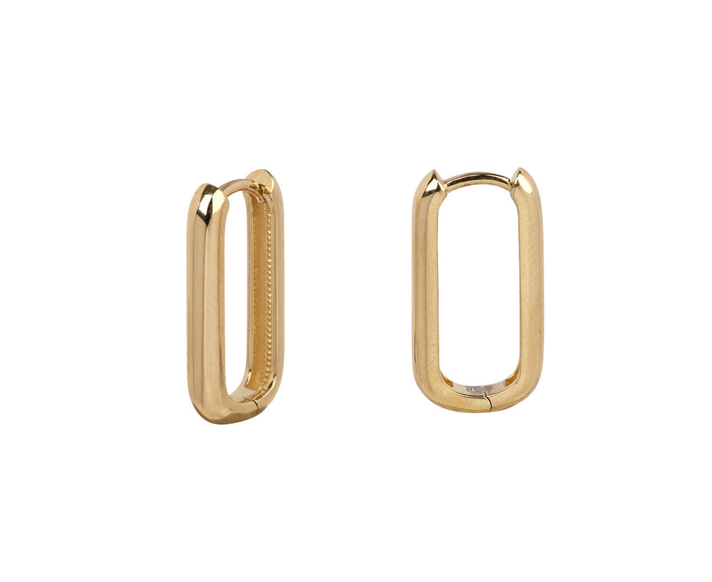 Zoë Chicco Oval Hinged Huggie Hoop Earrings - Side View