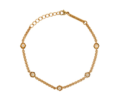 Zoë Chicco Diamond and Gold Hex Bracelet