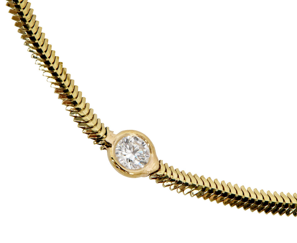 Zoë Chicco Floating Diamond Snake Chain Bracelet - Closeup