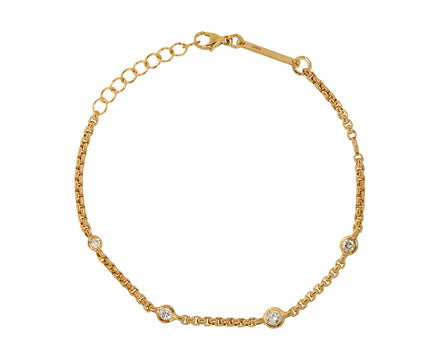 Five Diamond Box Chain Bracelet