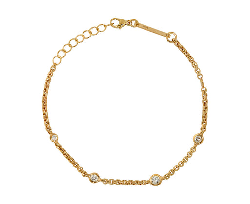 Five Diamond Box Chain Bracelet
