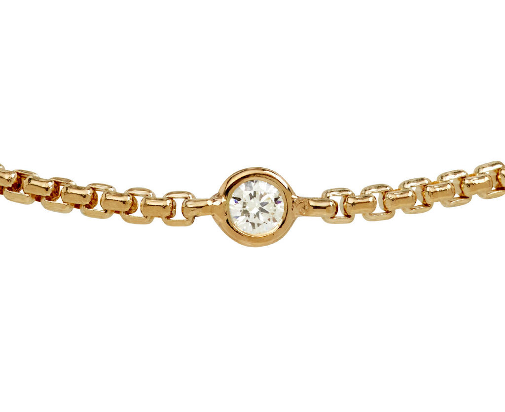 Five Diamond Box Chain Bracelet