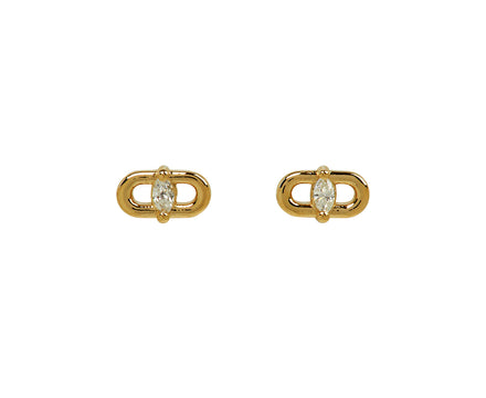 Zoë Chicco Small Diamond Oval Link Stud Earrings