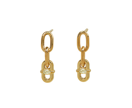 Zoë Chicco Oval Link Drop Stud Earrings