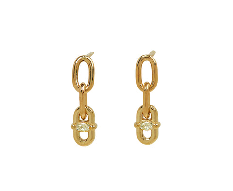 Zoë Chicco Oval Link Drop Stud Earrings