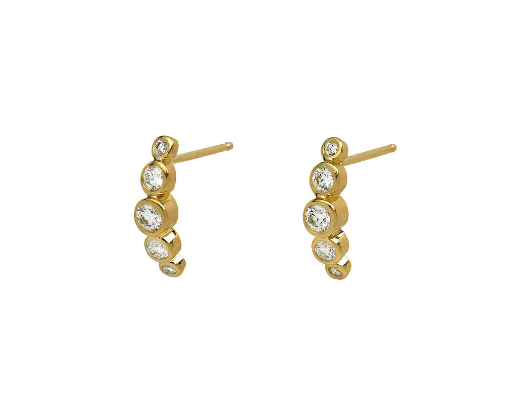 Graduated Diamond Curve Earrings