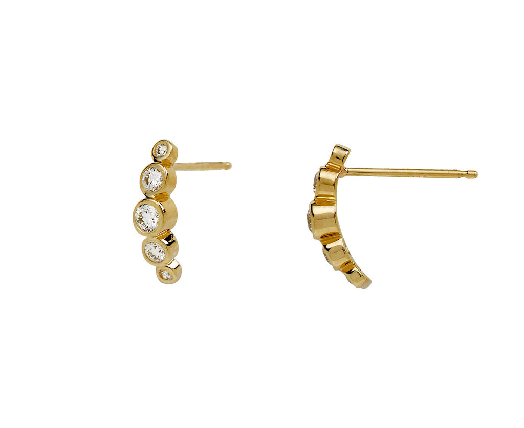 Graduated Diamond Curve Earrings