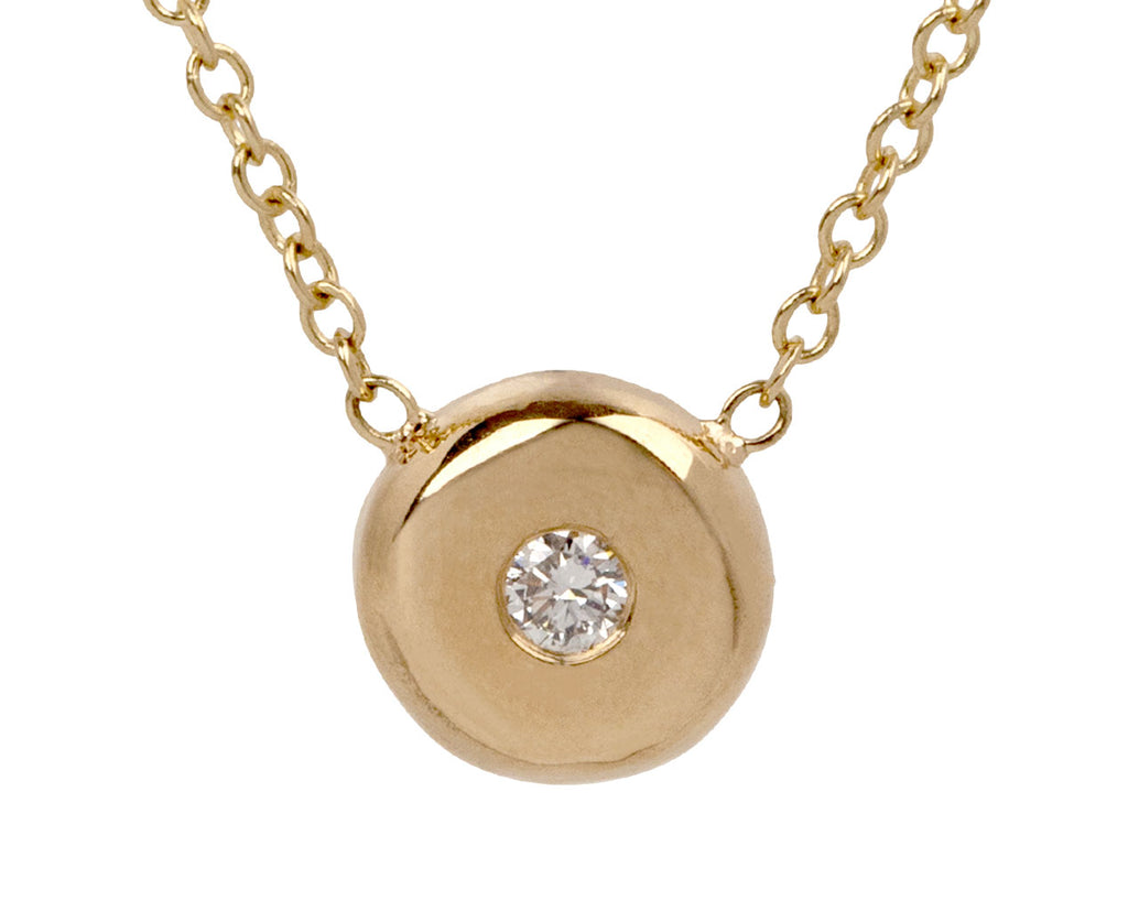 Zoë Chicco Gold Nugget Necklace With Diamond - Closeup