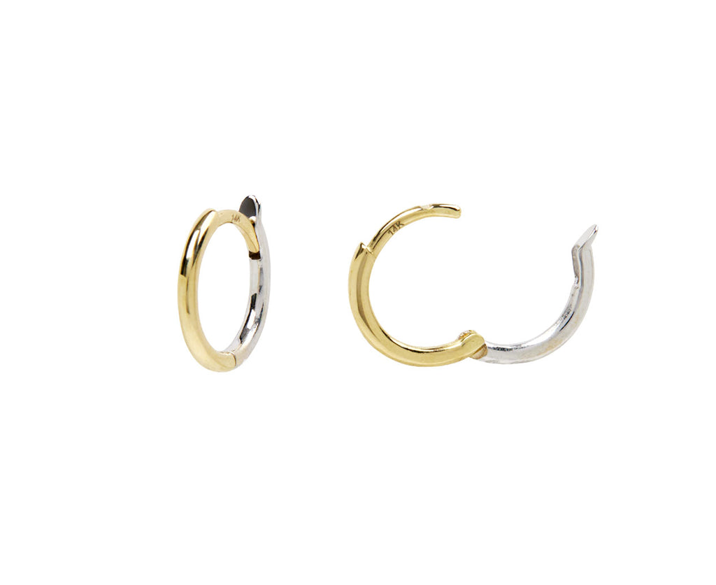 Zoe Chicco Two Tone Reversible Huggie Hoop Earrings - Closure
