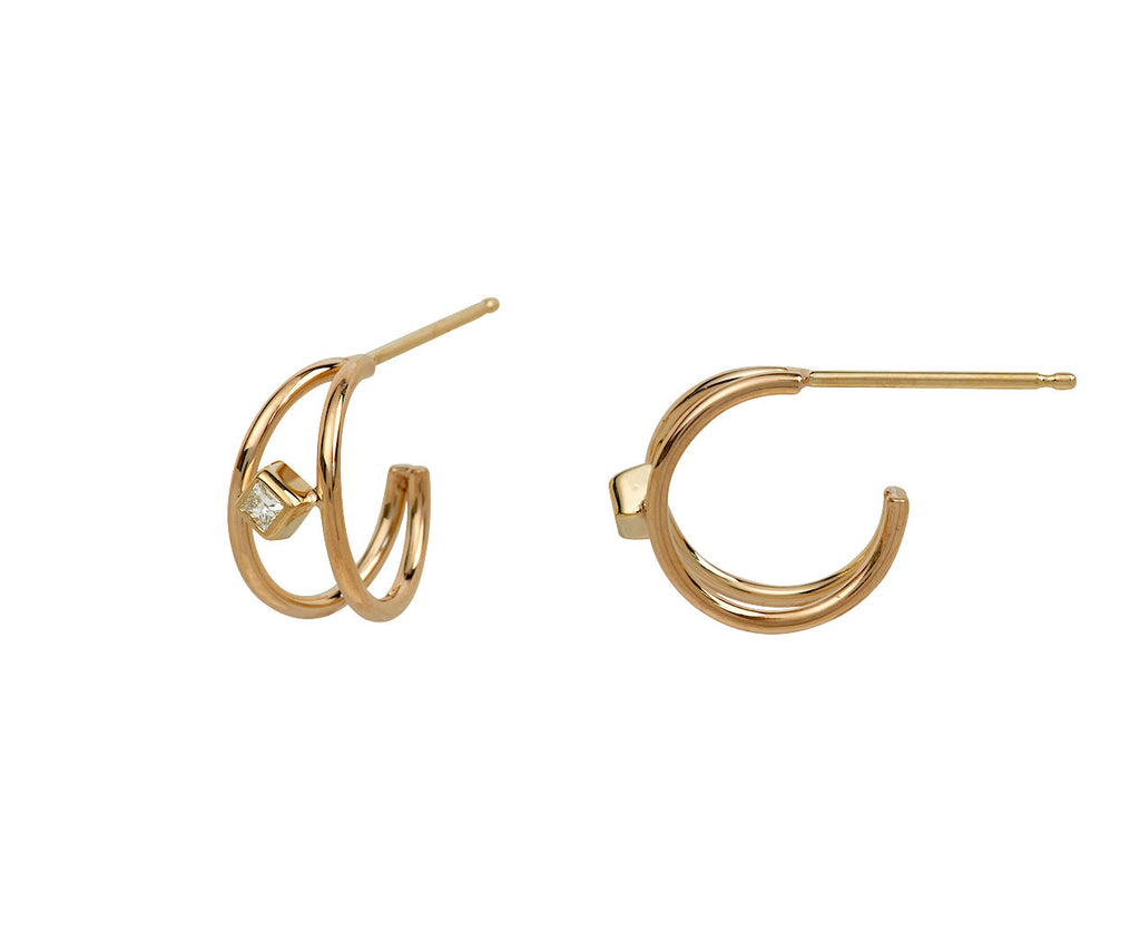 Double Wire Huggie Hoop Earrings