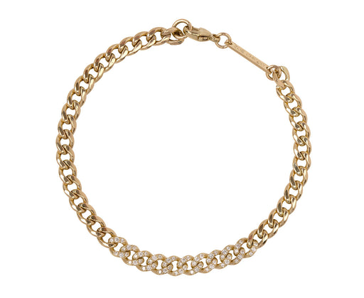 Zoë Chicco Curb Chain Bracelet With Pave Diamond Links