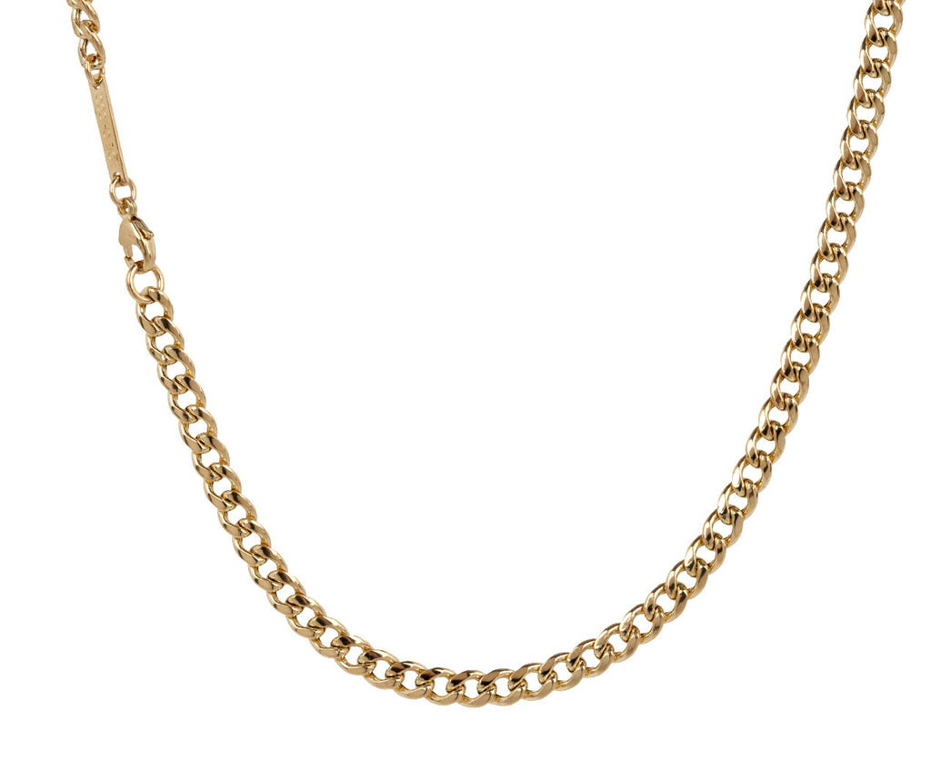 Zoë Chicco Curb Chain Necklace with Pave Oval Center Link - Closure