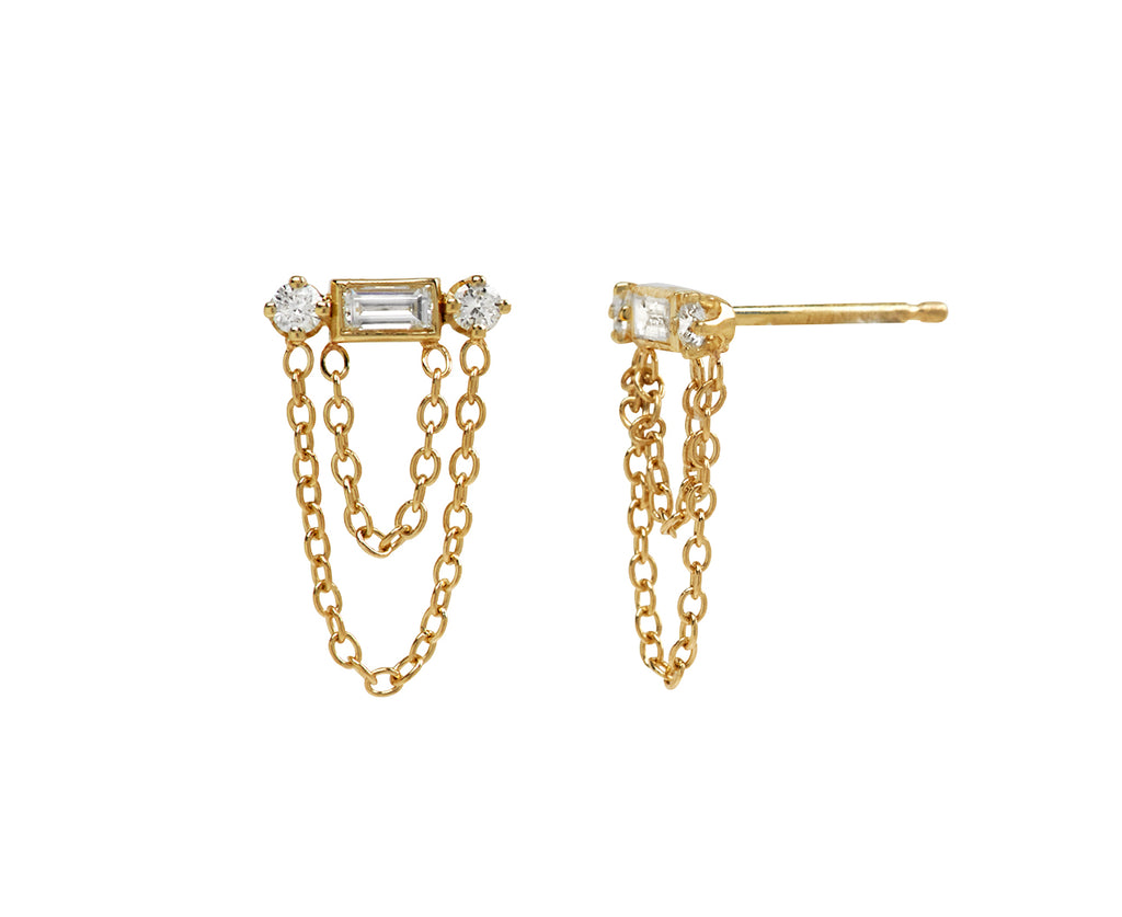 Zoë Chicco Diamond Stud Earrings - Side View
