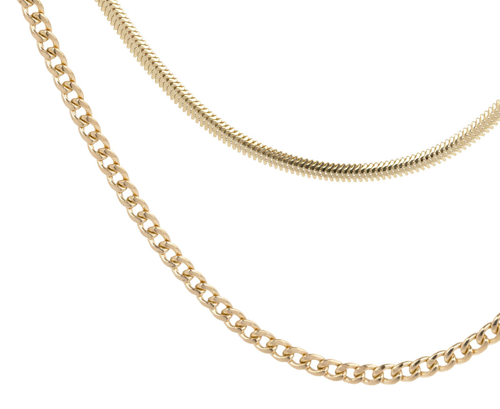 Zoë Chicco Double Chain Necklace - Closeup